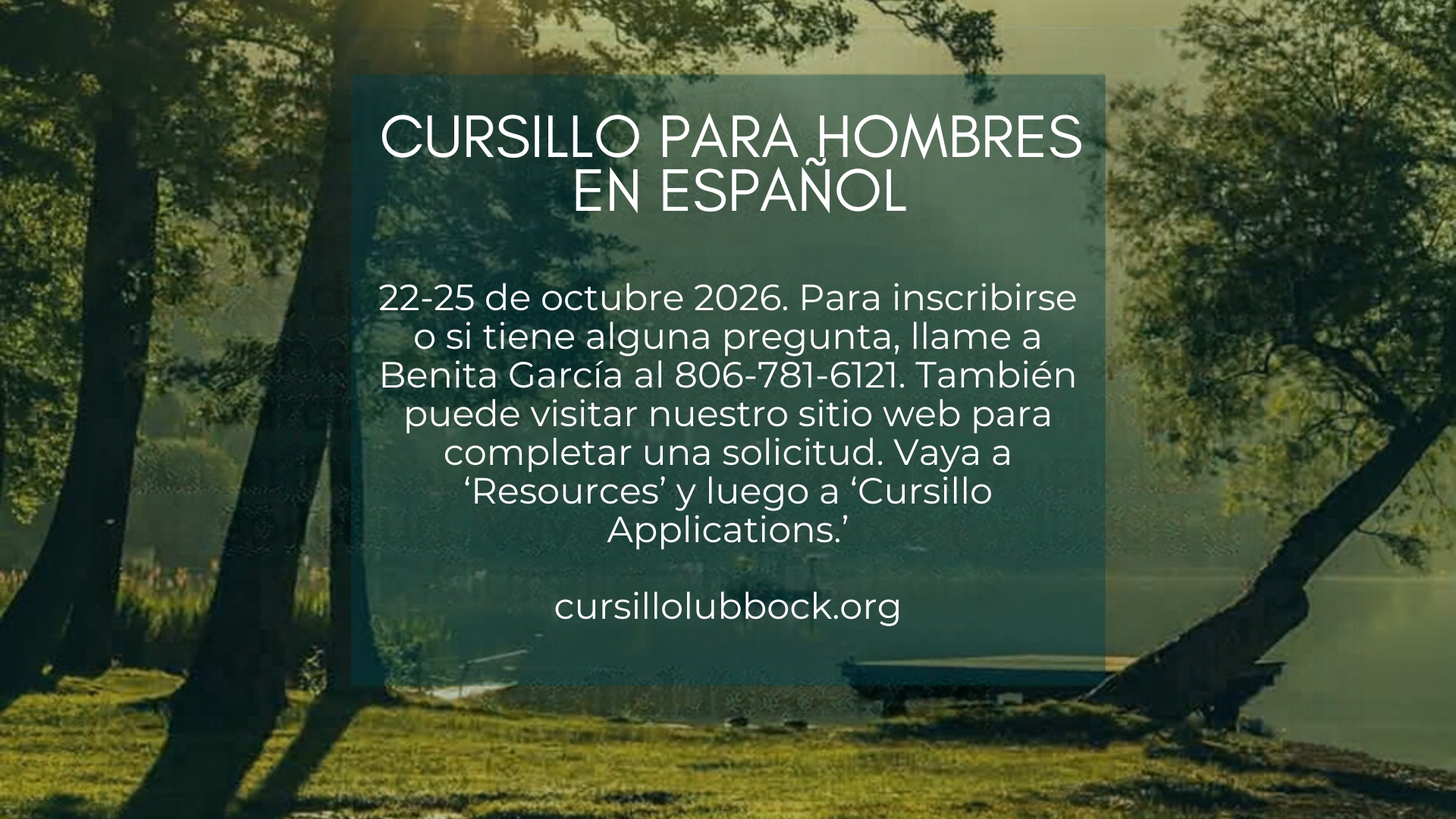 Retiro en español para caballeros